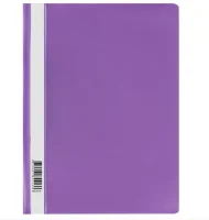 Папка-скоросшиватель пластик. СТАММ А4, 120мкм, фиолетовая с прозр. верхом 355669  - фото