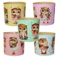 Форма бумаж.кругл.д/кулича цветная 300мл(110*85) А50Пасха  - фото