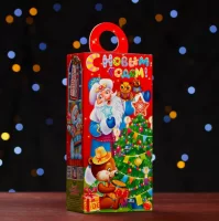 Новог.коробка "СЮРПРИЗ "Новогодние посиделки" с игрой и анимацией, УФ до 550гр  - фото