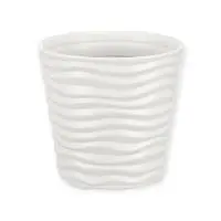 Кашпо ДЮНА  D255мм H 240мм 8,5л  Белый М 3400 (5) Белый - фото