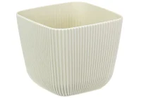 Кашпо ПИКАНТО 110х110мм 0,65л Белый ротанг, арт. М 3208 Белый - фото