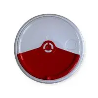 Крышка для стакана ПП Д90 с заглушкой (комплект) прозр/красная, тип Б 1/50 (12) арт 3004К/ПК Прозрачный - фото
