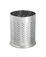 Ведро для мусора офисное перфорированное сталь нержавеющая 472B Серебро - фото