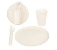 Набор для пикника, 9 предметов, светло-бежевый, 222129625/01 Бежевый - фото