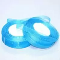 Лента тканная органза Бирюза 25мм*50Y 5шт/упак F014-50/ВК15-25 Голубой - фото