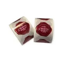 Стикер сургучная печать " С Новым Годом" d40 1/300 Красный - фото