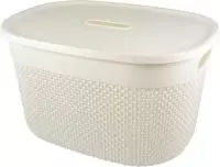 Корзина для хранения с крышкой OSLO 18л молочный туман, арт. PT1333МЛ-10 Молочный - фото