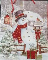 Пакет подар.бум.с руч 26*32*10 НГ Люкс с блестк арт. N2197  - фото