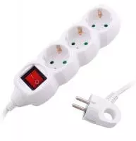 Удлинитель СТАРТ S 3*1-ZDV 3р 1,5м с заземл. с выкл., штор. 3*0,75мм2,2200В,белый (20) Белый - фото