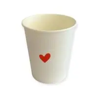 Стакан бум. 350мл  д/гор Сердце 1/50 Белый - фото
