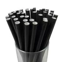 Трубочка бумажная черная 8*230мм 1/25 447 Черный - фото