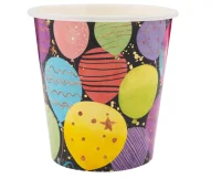 Стаканы (250 мл) С Днем Рождения! (воздушные шары), Черный, Металлик, 6 шт. 6233342  - фото