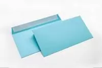 Конверт С65 (114*229),арт.209А.5, голубой120г, силикон, пачка 5шт. Голубой - фото