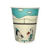 Стакан бумажный 250мл для горячего Встреча D80 5шт Разноцветный - фото