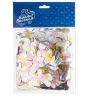 Конфетти фольга Круг, Ассорти Делюкс, Металлик, 1 см, 50 г.  - фото