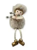 Новогодняя статуэтка, 15 см, бежевый, "Фея" Бежевый - фото