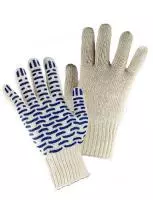 Перчатки х/б Волна Р с ПВХ Профи  1/10 (20) (27100) Белый - фото