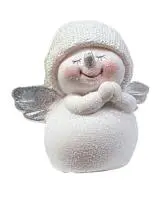 Новогодняя статуэтка, 7,5 см, Снеговичок Белый - фото
