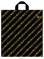 Сумка-пакет 40*44 с петл.ручкой Золотая полоса NEW ПНД 1/50  - фото