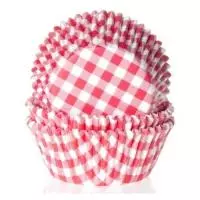 Набор бумажных форм для конфет Д30 Н15 красные клетка BC1546RC 1/100 Красный - фото