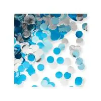 Конфетти фольга Круг, Голубой микс, Металлик, 2 см, 50 г. Голубой - фото