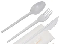 Набор одноразовый столовых приборов №7 Белый - фото
