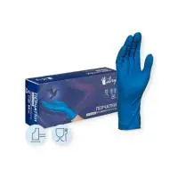 Перчатки Libry, латексные повышенной прочности HIGH RISK,синие,M, KHR002 1/25 Синий - фото