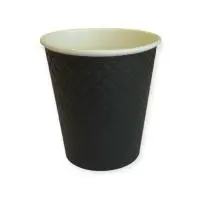 Стакан бумажный д/гор двуслойный 250 мл Waffle Black черн 25шт Черный - фото
