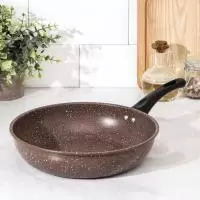 Сковорода Rock, d=25 см, коричневый 3635818 Коричневый - фото