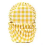 Набор бумажных форм для конфет Д30 Н15 желтые клетка BC1543YC 1/100 Желтый - фото