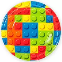 Тарелки (7''/18 см) Конструктор, Разноцветный, 6 шт., арт. 77225 Дон Баллон  - фото