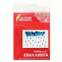 Набор для квиллинга детский, 4цв, 28 полос, с эскизом, "Дождик", Остров Сокровищ, 661115  - фото