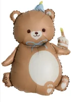 Шар фольга Falali (39''/99 см) Фигура, Мишка с кексиком, Бежевый, Сатин, 1 шт.(4) Бежевый - фото