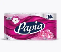 Туалетная бумага Папиа Таинственный сад 3сл 8рул целлюлоза Белый - фото