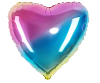 Шар фольга Flexmetal (18''/46 см) Сердце, Нежная радуга, Градиент, 1 шт.(2), Воздушные шары Разноцветный - фото