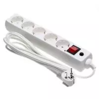 Удлинитель-фильтр СТАРТ SP 5*3 5р 3м с заземл. с выкл., штор. 3*1 мм2,3500 В,белый (20) Белый - фото