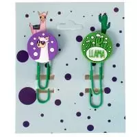 Закладка-скрепка, 2шт., "Ламы и кактус", 284463  - фото