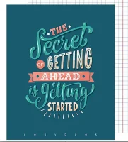 Тетрадь 48 л. А5, клетка, обложка - мелованный картон "Текст" С2240-193  - фото