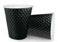 Стакан бумажный д/гор двуслойный 250 мл Д80 Bricks черный 35шт, арт. 76320 Черный - фото