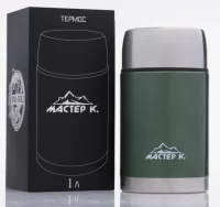 Термос для еды "Мастер К" 1 л, сохраняет тепло 12 ч, арт. 4729549 Зеленый - фото