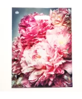 ТЦ50штСумка-пакет 40*31 прор.ручкой лам Нежные пионы Разноцветный - фото