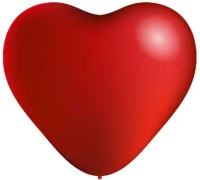 Шар латексный 10'' Сердце (10''/25 см) Красный, пастель, 100 шт. арт. 610302 Красный - фото