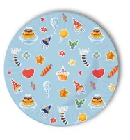 Бумажные тарелки Торжество Miland (18 см, 6 шт), флоупак ТМ-2127 (14) Разноцветный - фото