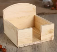 Подставка для салфеток из СОСНЫ, светлая,Дарим Красиво (20) 15×15×12 см 4669014 Бежевый - фото