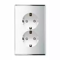 Розетка 2-я з/к вертикальная.Parthenon White WRC 4122 Белый - фото