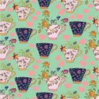 Бумага 1*70 Дизайнерская бумага "Чайные чашечки" 78г/м2, 10шт в упаковке, арт. UNTP  - фото