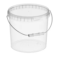 Комплект Ведро 5,8л прозрач с металл. ручкой + Крышка д/ведра 5,8л (D-220мм) Прозрачный - фото