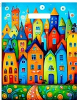 Сумка-пакет 40*31 прор.ручкой лам Сочные краски1/50 (1300)  - фото