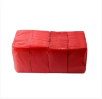 Салфетки бумажные 33*33см, 2сл, красные, 200л, 1/4 слож Красный - фото