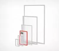 Рамка из ударопрочного пластика с закругленными углами PF-A4,  цвет красный (102004-06), 10шт Красный - фото